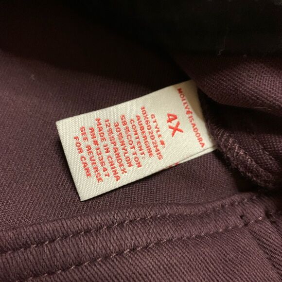 Molly & Isodora Plum Denim Jacket Button Up Long Sleeve Plus Size 4X - Picture 11 of 11